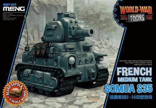 Meng French Medium Tank Somua S-35 (Cartoon Model) Plastic Model Kit - Hobbytech Toys