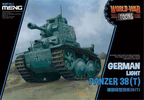 Meng German Light Panzer 38(T)(Cartoon Model) Plastic Model Kit - Hobbytech Toys
