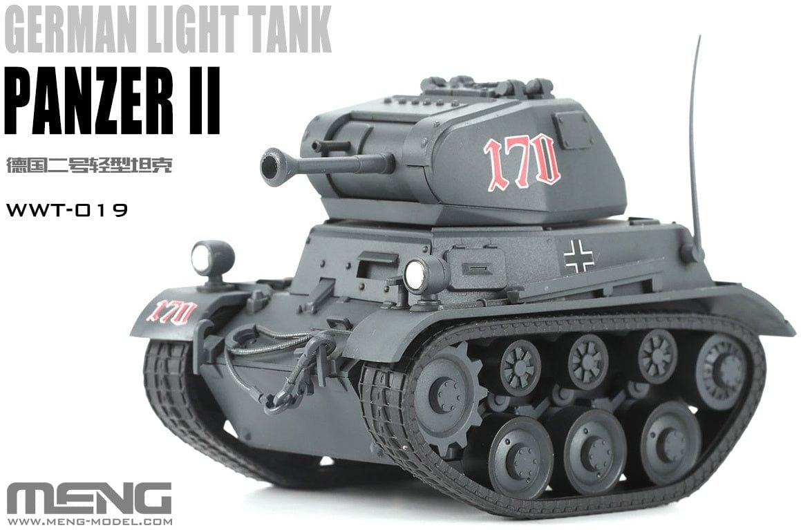 Meng German Light Tank Panzer II (Cartoon Model) Plastic Model Kit - Hobbytech Toys