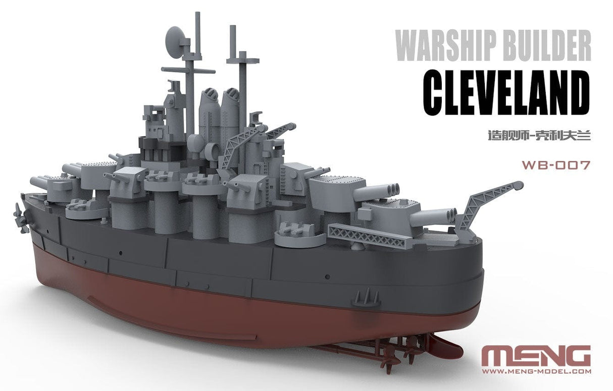 Meng Warship Builder Cleveland (Cartoon Model) Plastic Model Kit - Hobbytech Toys