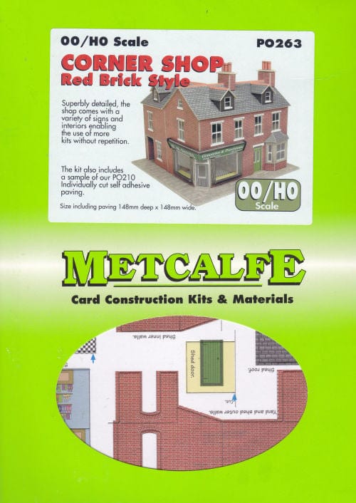 Metcalfe P0263 OO/HO Red Brick Corner Shop Kit Metcalfe TRAINS - HO/OO SCALE