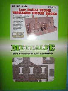 Metcalfe P0277 Oo/Ho Low Relief Stone Terraced House Backs Metcalfe TRAINS - HO/OO SCALE