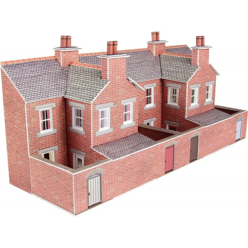 Metcalfe PN176 N Terraced House Backs Red Brick Metcalfe TRAINS - N SCALE