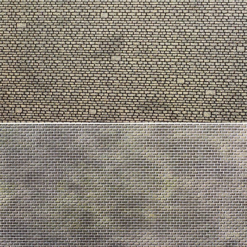 Metcalfe PN902 N Mixed Stonework Sheets (8pcs) Metcalfe TRAINS - N SCALE