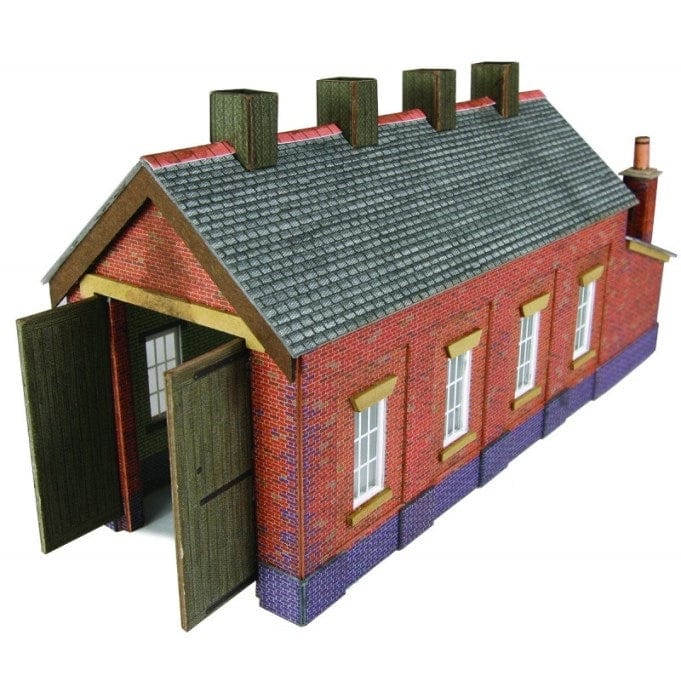 Metcalfe Pn931 N Engine Shed Single Track Red Brick Metcalfe TRAINS - N SCALE
