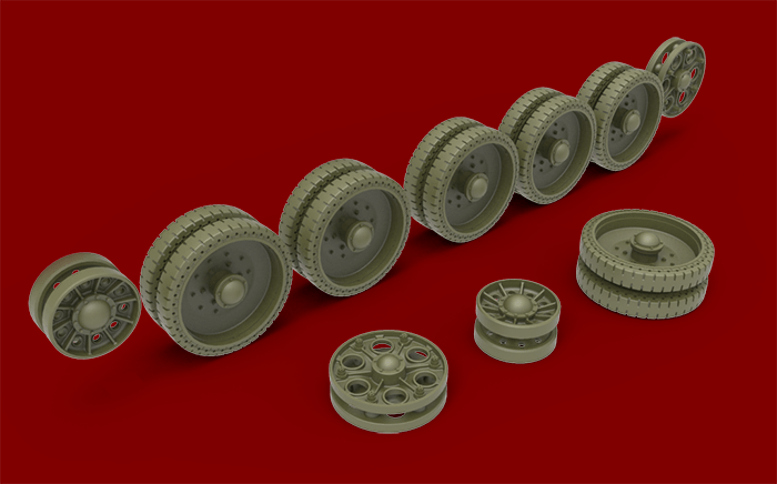 Miniart 35236 1/35 T-34 Wheels Set 1942 Series Plastic Model Kit Miniart PLASTIC MODELS
