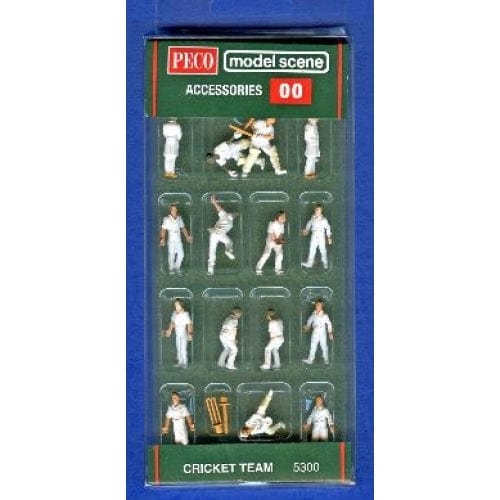 Model Scene OO 15 Cricketers Peco TRAINS - HO/OO SCALE