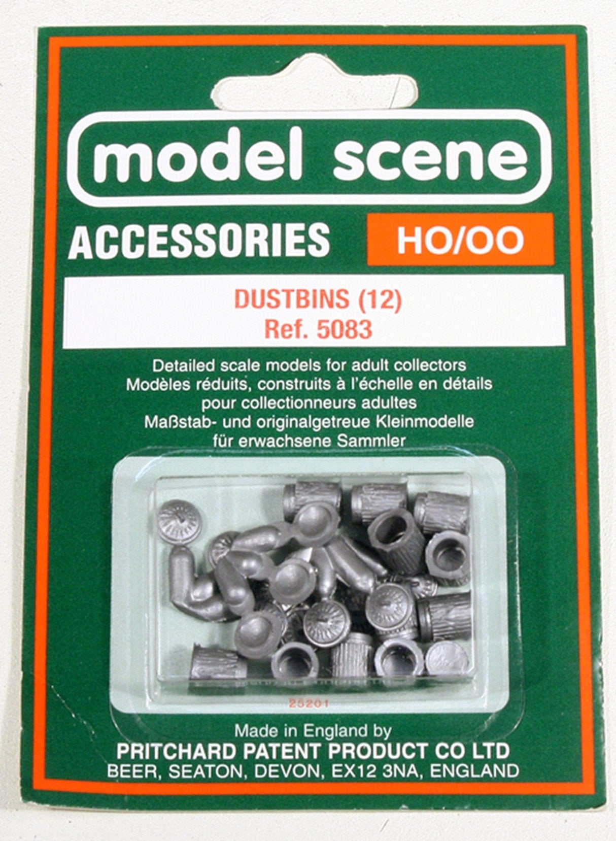 Model Scene OO Dustbins Peco TRAINS - HO/OO SCALE