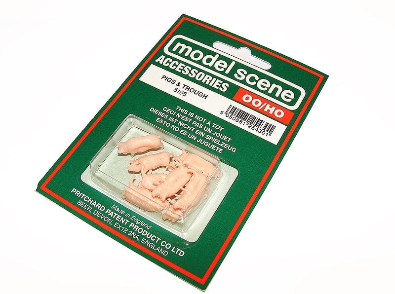 Model Scene OO Pigs And Trough Peco TRAINS - HO/OO SCALE