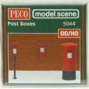 Model Scene OO Post Boxes Assorted 6Pcs Peco TRAINS - HO/OO SCALE