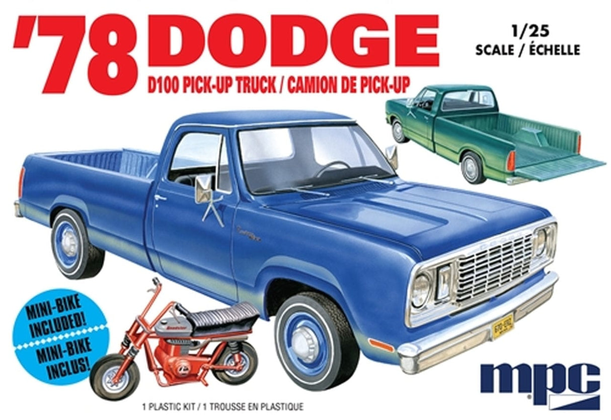 MPC 1/25 1978 Dodge D100 Custom Pickup Truck Plastic Model Kit MPC PLASTIC MODELS