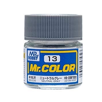 Mr Color 13 Semi Gloss Neutral Grey 10ml Mr Hobby PAINT, BRUSHES & SUPPLIES