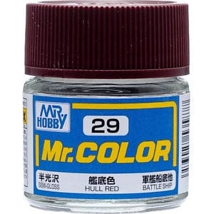 Mr Color 29 Semi Gloss Hull Red 10ml Mr Hobby PAINT, BRUSHES & SUPPLIES