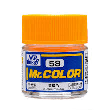 Mr Color 58 Semi Gloss Orange Yellow 10ml Mr Hobby PAINT, BRUSHES & SUPPLIES