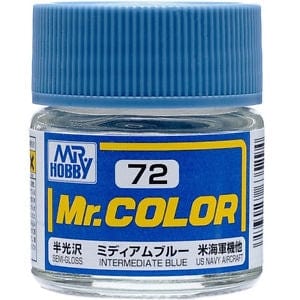 Mr Color 72 Semi Gloss Intermediate Blue 10ml Mr Hobby PAINT, BRUSHES & SUPPLIES