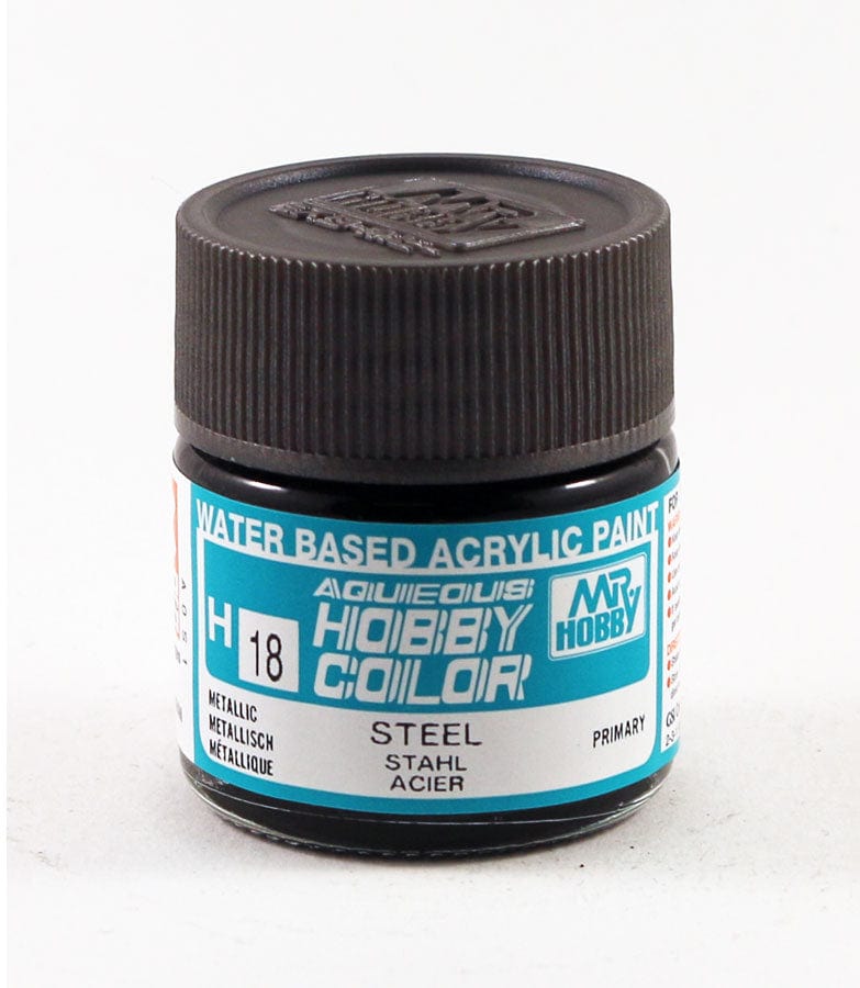 Mr Hobby Aqueous 18 Metallic Steel 10ml Mr Hobby PAINT, BRUSHES & SUPPLIES