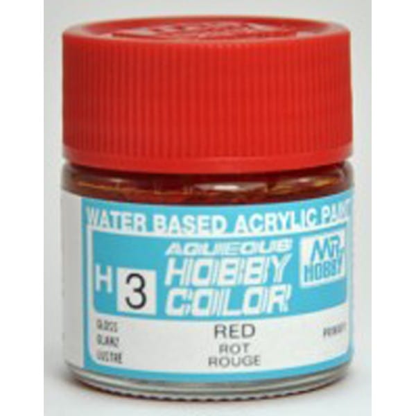 Mr Hobby Aqueous 3 Gloss Red 10ml Mr Hobby PAINT, BRUSHES & SUPPLIES