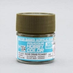 Mr Hobby Aqueous 304 Fs34087 Semi Gloss Olive Drab 10ml Mr Hobby PAINT, BRUSHES & SUPPLIES