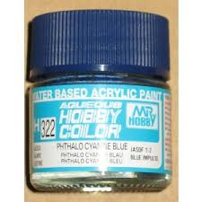 Mr Hobby Aqueous 322 Gloss Cyan Blue 10ml Mr Hobby PAINT, BRUSHES & SUPPLIES