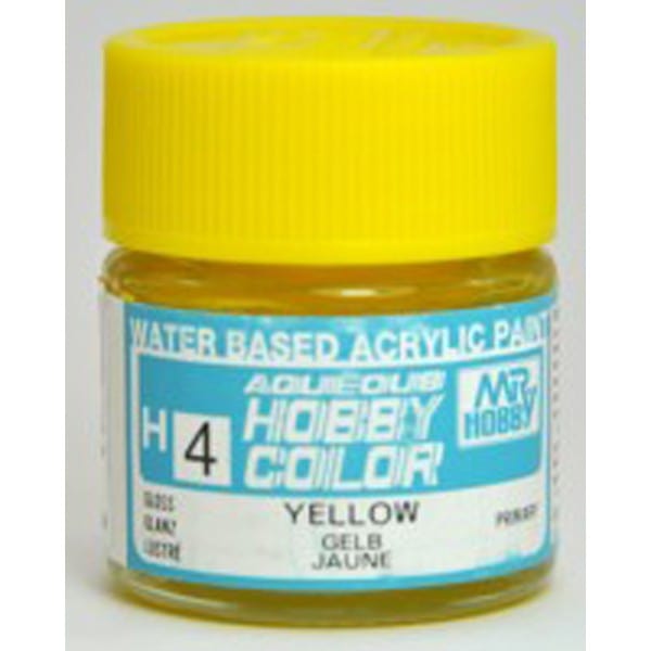Mr Hobby Aqueous 4 Gloss Yellow 10ml Mr Hobby PAINT, BRUSHES & SUPPLIES