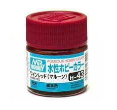 Mr Hobby Aqueous 43 Gloss Wine Red 10ml Mr Hobby PAINT, BRUSHES & SUPPLIES