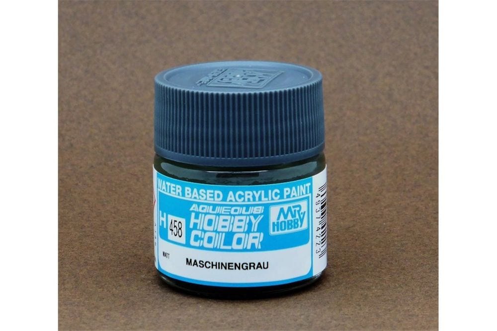 Mr Hobby Aqueous 458 Flat Machine Grey 10ml Mr Hobby PAINT, BRUSHES & SUPPLIES