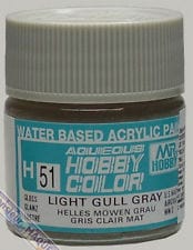 Mr Hobby Aqueous 51 Gloss Light Gull Grey 10ml Mr Hobby PAINT, BRUSHES & SUPPLIES