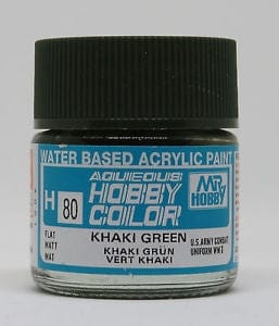 Mr Hobby Aqueous 80 Flat Khaki Green 10ml Mr Hobby PAINT, BRUSHES & SUPPLIES