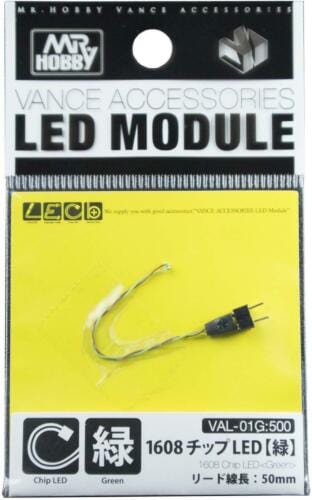 Mr Hobby LED Module 1608 Chip LED Green 1.6mmx0.8mm Mr Hobby ELECTRIC ACCESSORIES