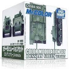 Mr Hobby Mr Color Modulation Set Russian Green Set Mr Hobby PAINT, BRUSHES & SUPPLIES