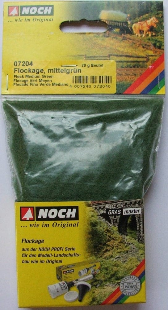 Noch 07204 Fine Flock Medium Green 20G Noch TRAINS - SCENERY