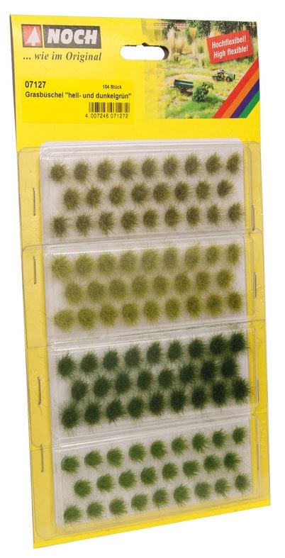 Noch 07127 Grass Tufts light and dark green Noch TRAINS - SCENERY
