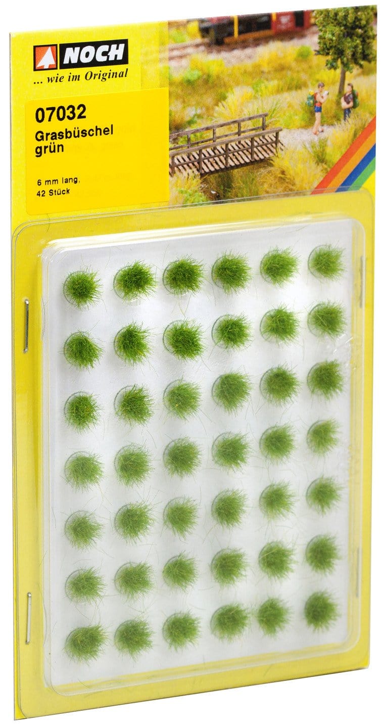 Noch 07032 Grass Tufts Green 42pcs 6mm Noch TRAINS - SCENERY
