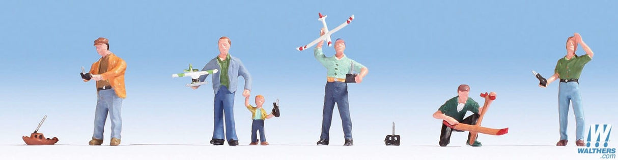 Noch HO Recreation & Sports - Remote Control Modelers with Accessories pkg(6) Noch TRAINS - HO/OO SCALE