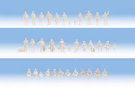 Noch 14985 HO Unpainted Figures 72pcs Noch TRAINS - HO/OO SCALE