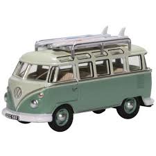 Oxford 1/76 Vw T1 Samba Bus/Surfboards Turquoise/Blue White Oxford TRAINS - HO/OO SCALE