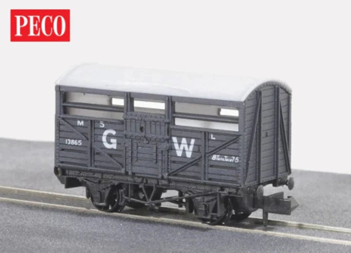 Peco NR45W N Cattle Truck GW Dark Greyn - Hobbytech Toys
