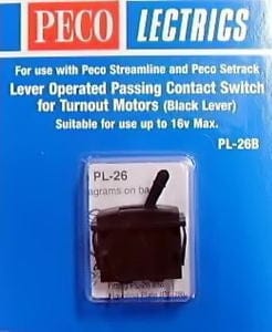 Peco PL-26B Passing Contact Switch Black Peco TRAINS