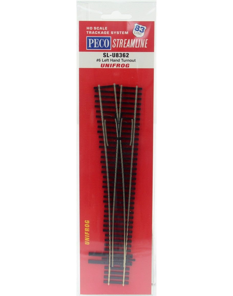 Peco SL-U8362 HO Code 83 #6 Left Hand Unifrog Point - Hobbytech Toys