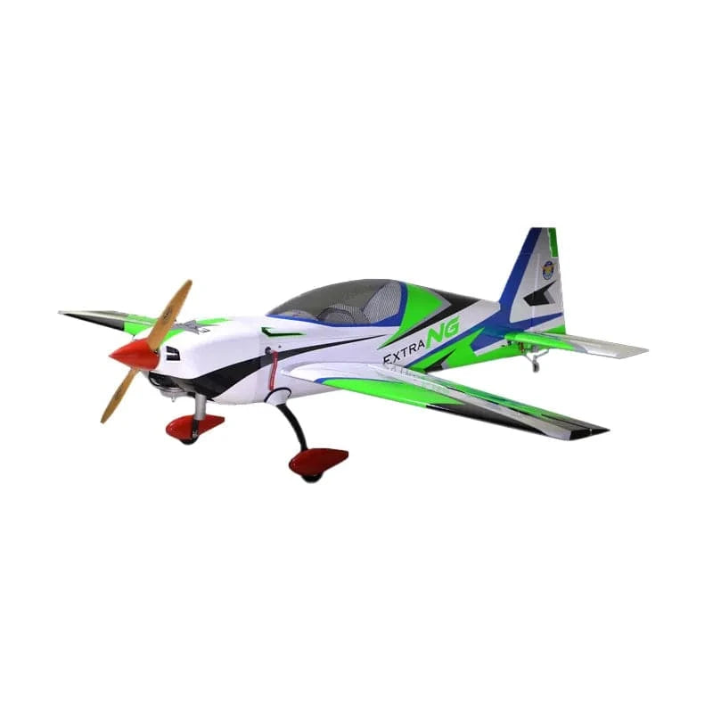 Sleek green and white RC plane model from Phoenix, designed for advanced aerial performance.