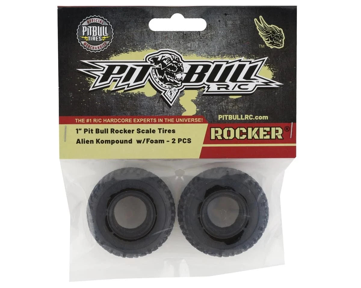Pit Bull Tires Rocker 1.0" Micro Crawler Tires w/Foam (2) (Alien) - Hobbytech Toys