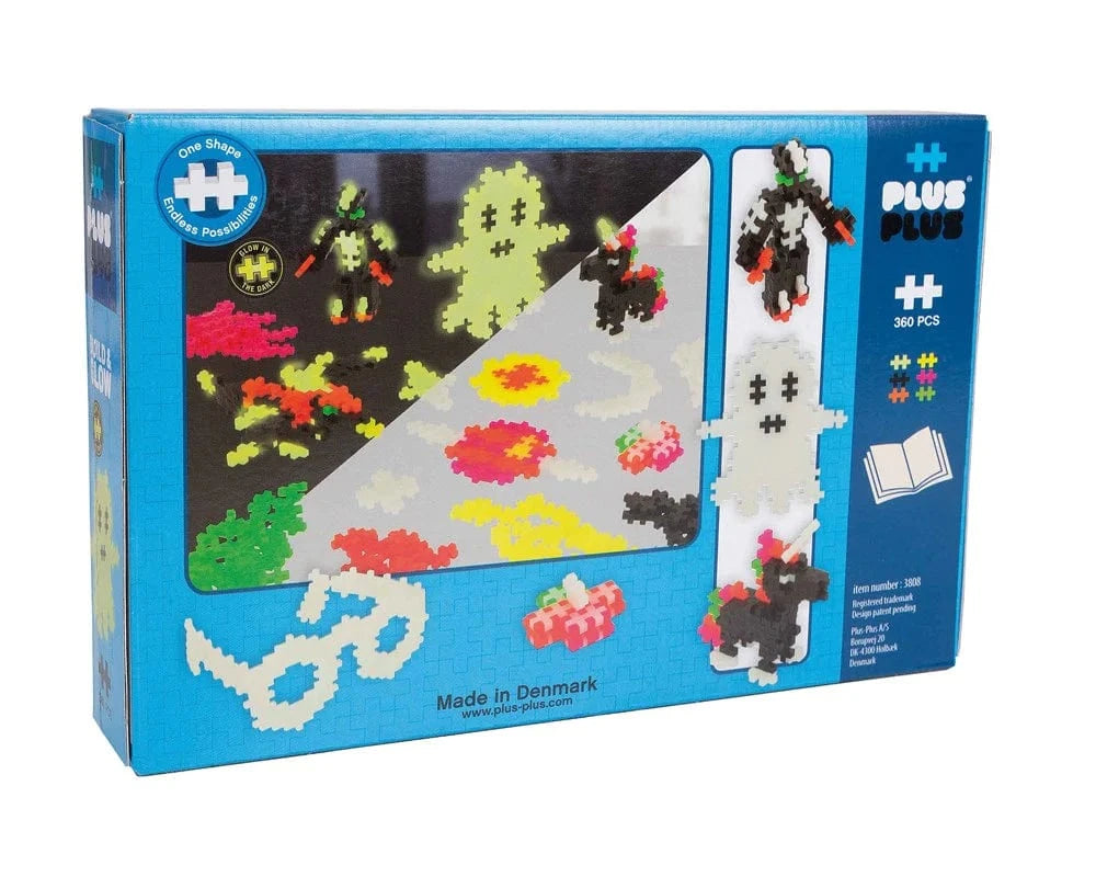 Plus-Plus - Build and Glow - Glow in the Dark - 360 pcs - Hobbytech Toys