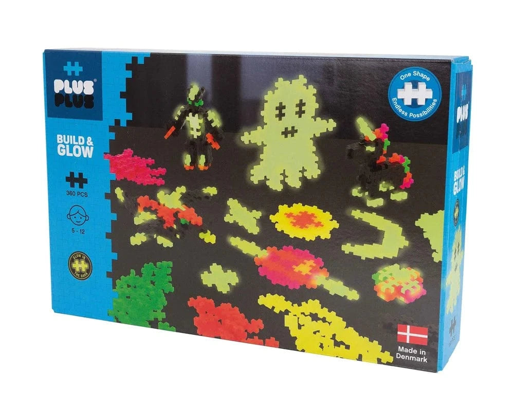 Plus-Plus - Build and Glow - Glow in the Dark - 360 pcs - Hobbytech Toys
