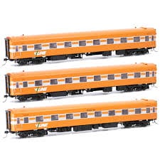 Powerline PCCP-5 212BS/214BS/226 BRS V/Line Tangerine with Silver Ribbon (3pcs) Powerline TRAINS - HO/OO SCALE