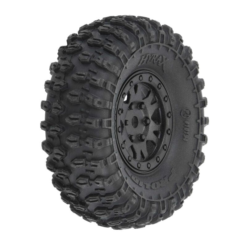 Proline 1/24 Hyrax, F/R 1.0in Tyres Mounted on Black Impulse Wheels, 4pcs, PR10194-10 - Hobbytech Toys