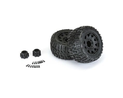 Proline 10175-10 Trencher LP 3.8in All Terrain Mounted on Raid Black Wheels PROLINE RC CARS - PARTS