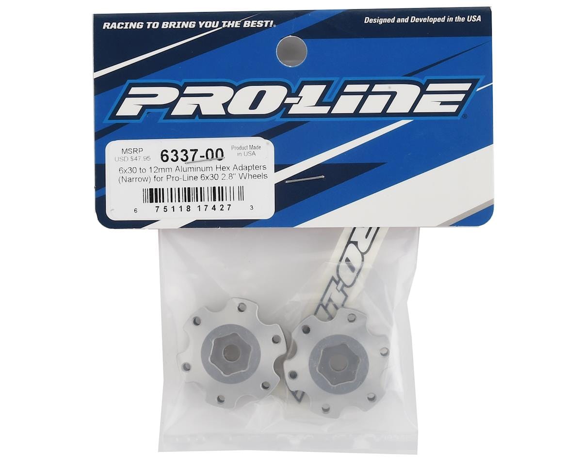Proline 6x30 to 12mm Aluminum Hex Adapters (Narrow), PR6337-00 - Hobbytech Toys
