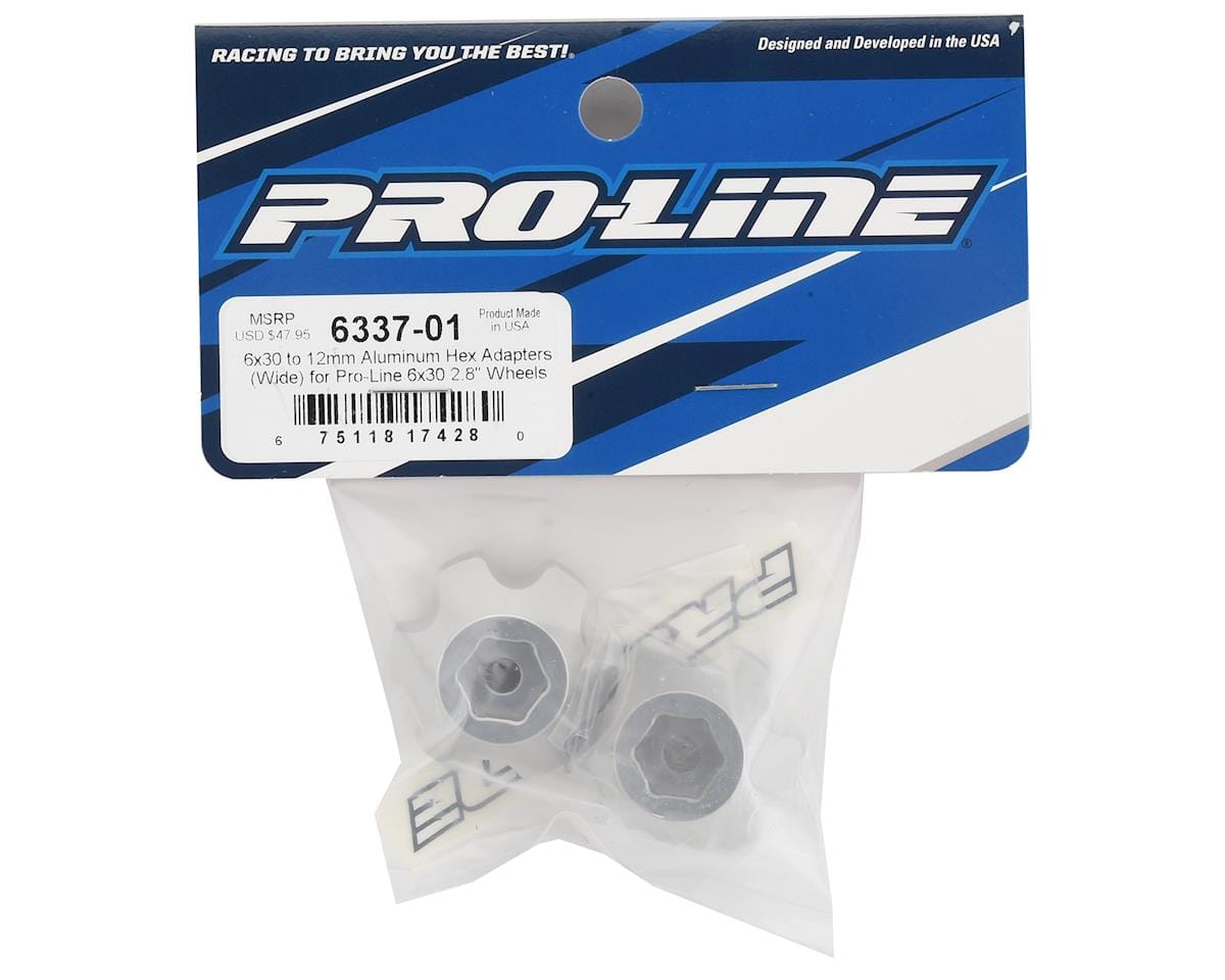 Proline 6x30 to 12mm Aluminum Hex Adapters (Wide), PR6337-01 - Hobbytech Toys