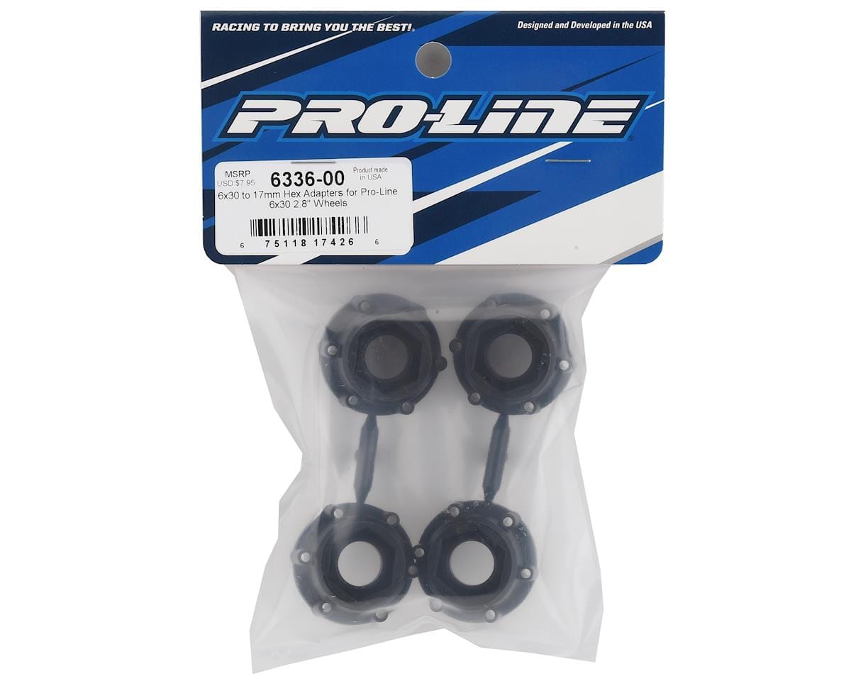 Proline 6x30 to 17mm Hex Adapters for 6x30 2.8inch Wheels, PR6336-00 - Hobbytech Toys