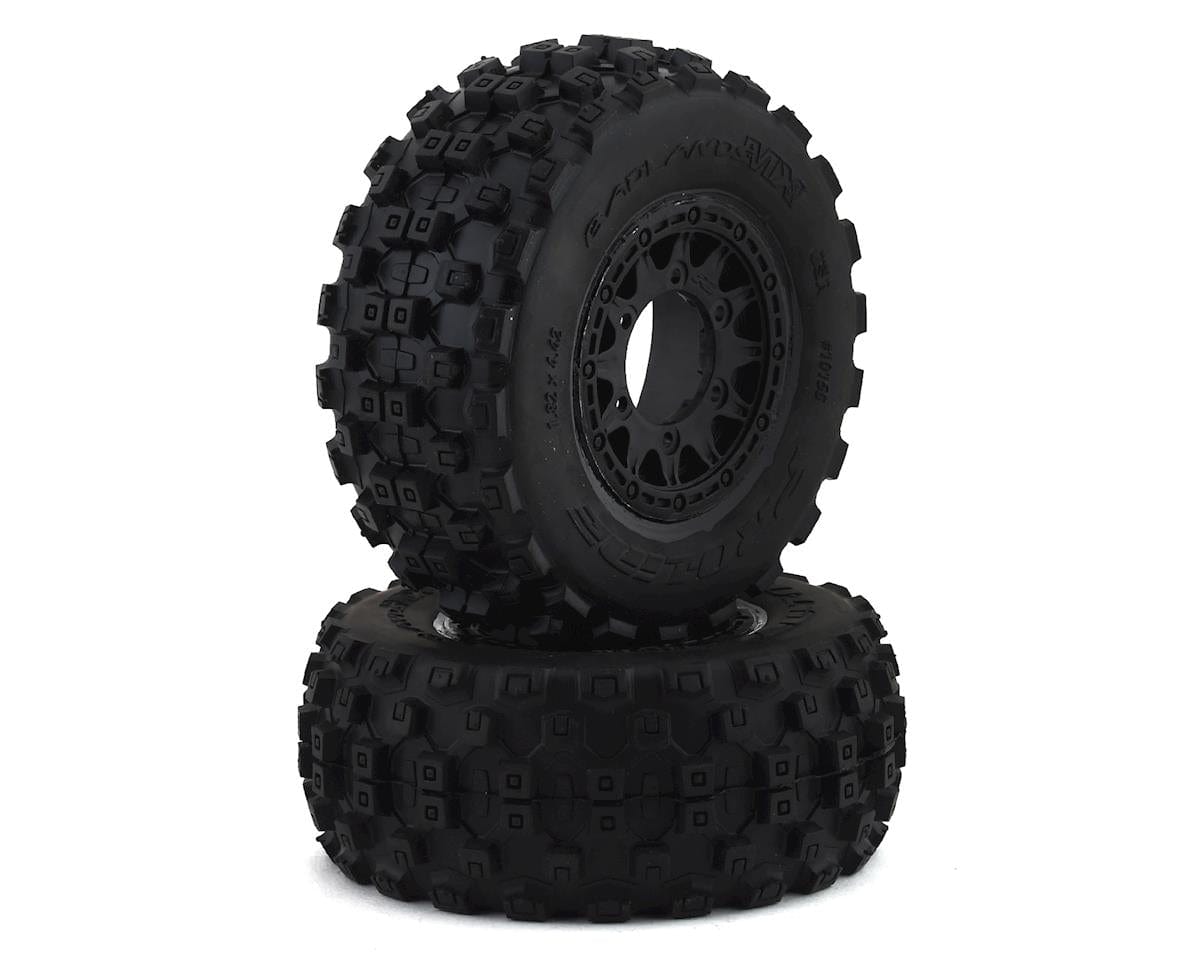 Proline Badlands MX SC M2 Tyres Mounted on Raid Wheels, Slash 2wd/4wd, F/R, PR10156-10 - Hobbytech Toys
